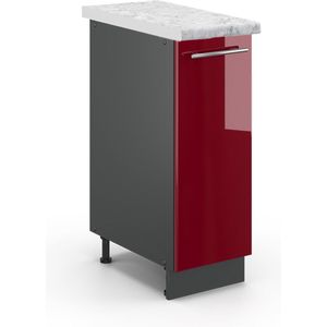 Vicco Fame-Line Keuken Apotheekkast – 30 cm , WB Marmer Bordeauxrode hoogglans , WB Marmer