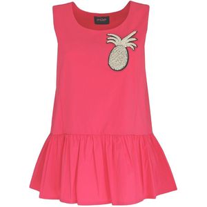 Verysimple • fuchsia top met ananas • maat M (IT44)