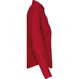 Kariban Dames poplin blouse lange mouwen K542 - Classic Red - XS