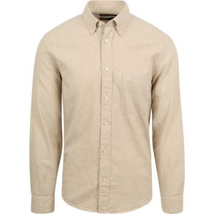 Marc O'Polo - Overhemd Twill Beige - Heren - Maat L - Regular-fit