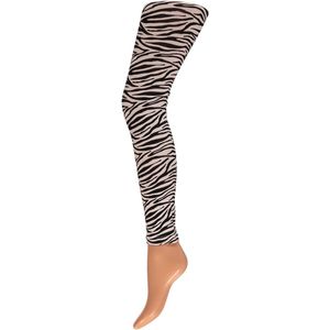 Apollo - Dames legging met print - Zebra design - Maat L/XL - Legging dames - Legging meisje - Leggings - Legging carnaval - Legging dames katoen