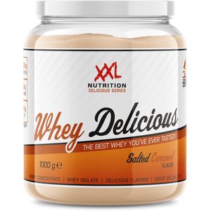 XXL Nutrition - Whey Delicious - Salted Caramel / Karamel Zeezout - Wei Eiwitpoeder met BCAA & Glutamine, Proteïne poeder, Eiwit shake, Whey Protein - 1000 gram