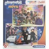 Clementoni Supercolor puzzel Playmobil The Movie | 2 x 60 stukjes | leeftijd 5+ | afmetingen 27 x 19 cm