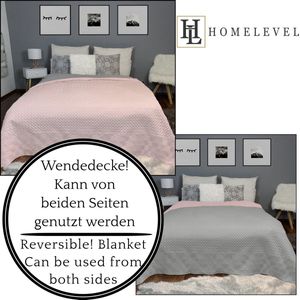 HOMELEVEL Bedsprei Bed & Sofa Dekbedovertrek Bedwieg Sofa Dag Deken Overtrek Bedovertrek XXL Deken Doek Oud roze Maat 220x200cm