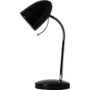 LED Bureaulamp - Igia Wony - E27 Fitting - Flexibele Arm - Rond - Glans Zwart