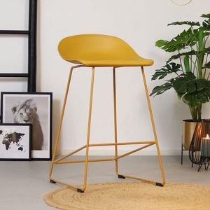Livin24 Scandinavische Barkruk Ellen geel 66cm - barstoel