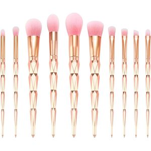 Gouden Make-upborstels Set van 10 - Luxe en Zachte Kwasten voor Oogschaduw, Blush en Foundation