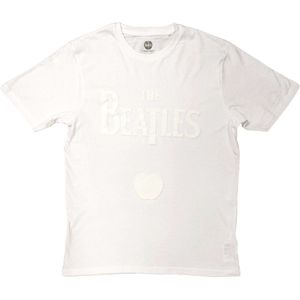 The Beatles - Logo & Apple Heren T-shirt - M - Wit