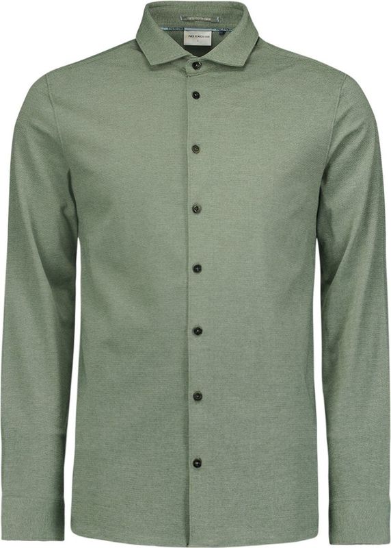 No Excess Mannen Stijlvol Jersey Melange Overhemd Met Stretch - Perfect Voor Elke Gelegenheid Donkergroen XXXL