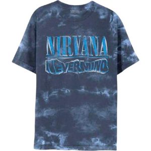 Nirvana - Nevermind Wavy Logo Heren T-shirt - M - Blauw