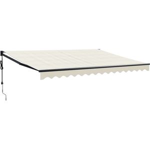 vidaXL - Luifel - automatisch - uitschuifbaar - 4x3 - m - crèmekleurig