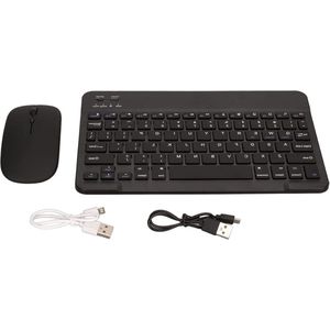 10-Inch Ultradun Draadloze Toetsenbordmuiscombinatie met Bluetooth 2.4G - Dual-mode Oplaadbaar Stil Tablet Toetsenbord met DPI 800/1200/1600-Muis .