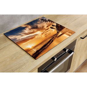 Inductiebeschermer - Golden Sun - 85x50 cm - Inductiebeschermer - Inductie Afdekplaat Kookplaat - Inductie Mat - Anti-Slip - Keuken Decoratie - Keuken Accessoires