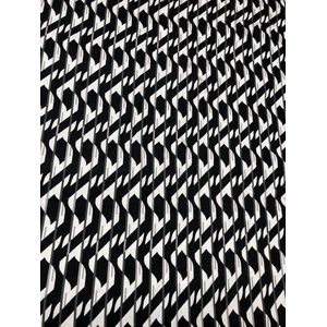 Viscose tricot Coupon zwart met wit 150 cm x 150 cm 95% viscose 5% elesthan