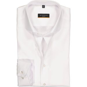 ETERNA slim fit overhemd - mouwlengte 7 - niet doorschijnend twill heren overhemd - wit - Strijkvrij - Boordmaat: 43