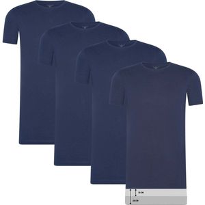 Cappuccino Italia - Heren Tee SS 4-Pack T-shirts - Blauw - Maat XXL