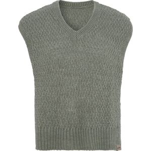 Knit Factory Luna Spencer Dames - Debardeur voor dames - Mouwloze trui - Dames Trui - Trui zonder mouwen - Urban Green - 40/42