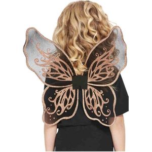 Smiffys - Dark Botanicals Butterfly Vleugels Kinderen - Goudkleurig