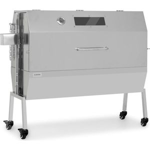 Klarstein Sauenland Pro XL barbecue en draaispit - Rotisserie voor varken - Met deksel - Varken aan het spit - 4 wieltjes en 2 remmen - Speenvarkengrill - BBQ - Roestvrij staal