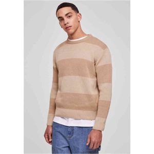 Urban Classics - Heavy Oversized Striped Sweater/trui - S - Beige