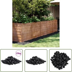 The Living Store Kiezelstenen gepolijst 2-5 cm 25 kg zwart - Kiezelstenen - Tuindecoratie - Siergrind - Aquariumdecoratie - Terrasdecoratie