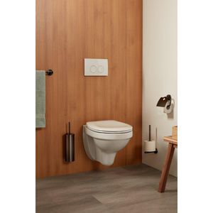 Haceka Kosmos Toiletrolhouder - met klep - grafiet gunmetal