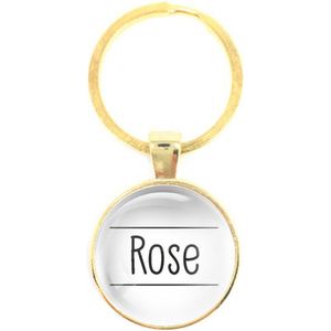 Sleutelhanger Glas - Rose