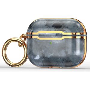 Apple Airpods 3 Case Cover - Siliconen marmer patroon Grijs - Goud