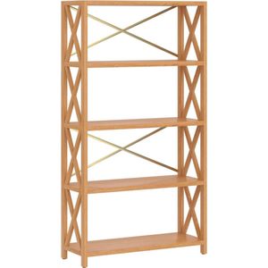 vidaXL - Opbergrek - 5-laags - 80x30x146 - cm - massief - eikenhout