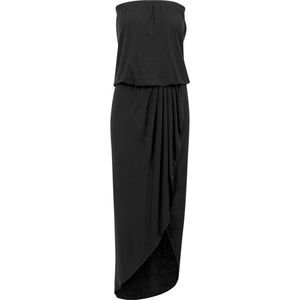 Urban Classics - Bandeau Midi Asymmetric Lange jurk - S - Zwart