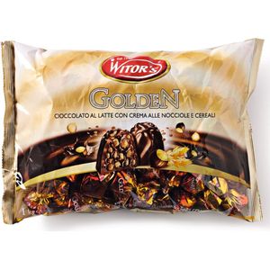 Witor's - Pralines Golden - Zak 1 Kilo - Chocolade - Pralines van melkchocolade met hazelnootvulling en krokante granen