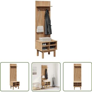 The Living Store Gangkast OTTA 50x40x160 cm massief grenenhout - Gangkast - Halmeubilair - Grenekhout - Vintage Kast - Opslagoplossing