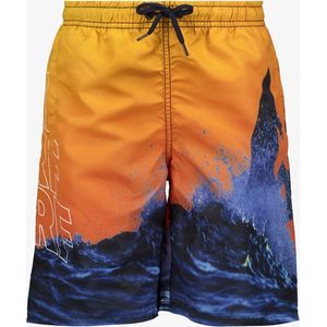 Osaga jongens zwemshort met surf print oranje - Maat 110/116 - Zwembroek