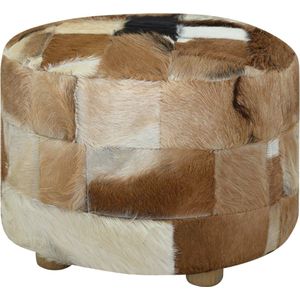 Medina Poef rond 50x50x45 cm echt leer