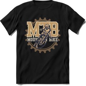 Mountainbike Gear | TSK Studio Mountainbike kleding Sport T-Shirt | Bruin | Heren / Dames | Perfect MTB Verjaardag Cadeau Shirt Maat S