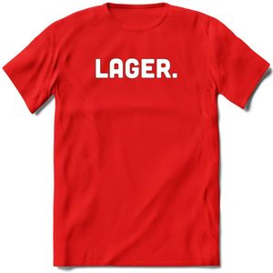 Lager Bier T-Shirt | Unisex Kleding | Dames - Heren Feest shirt | Drank | Grappig Verjaardag Cadeau tekst | - Rood - XL