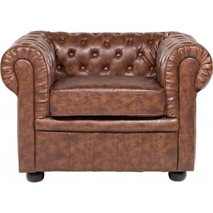 Fauteuil CHESTERFIELD Kunstleer Goudbruin