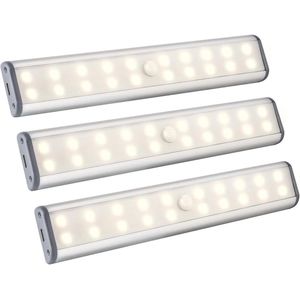 Bewegingsmelder led-sensorlicht 20 leds kastverlichting keukenlamp nachtlampje kastlicht stick-on magneetstrip - warmwit licht