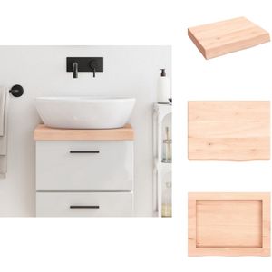 vidaXL Wastafelblad - Wastafelbladen - Blad Voor Wastafel - Tafelblad - Wastafelblad 40x30x(2-6) cm onbehandeld massief hout
