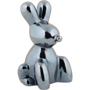 Present Time Ornament Balloon Bunny - Zwart - 10x9x15cm - Scandinavisch - Sinterklaas cadeau - Sinterklaas cadeautjes - Cadeau vrouw - Cadeau man - Cadeau voor haar - Cadeau voor hem - Sint cadeau - Sint kado - Kado man - Kado vrouw