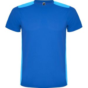 Kobalt Blauw en konings Blauw kinder unisex sportshirt korte mouwen Detroit merk Roly 4 jaar 98-104