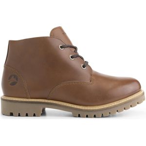 Travelin' Trehuse Heren - Halfhoge leren veterschoenen - Wol gevoerd - Cognac leer - Maat 48