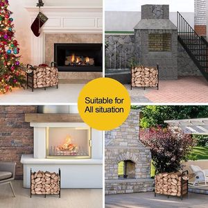 Brandhoutrek - Firewood Rack Metal Firewood Rack for Indoor and Outdoor 65 x 33 x 61 cm