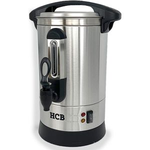 HCB® - Professionele Horeca Percolator - 5,3 liter - 35 kopjes - 230V - RVS / INOX - Elektrisch koffiezetapparaat - Volautomatische koffiemachine - 30x30x43 cm (BxDxH) - 2.4 kg