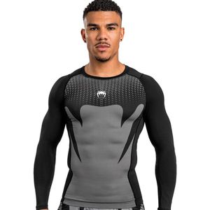 Venum Attack Rash Guard Compressie T-Shirt Zwart Grijs - S