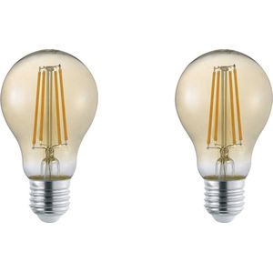 Trio leuchten - LED Lamp - E27 Fitting - 4W - Warm Wit 3000K - Amber - Glas