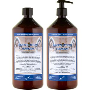 Bodylotion Hamam 1 Liter - met gratis pompje - set van 2 stuks