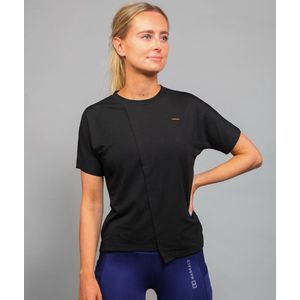 Marrald Soft Dry Sportshirt Dames Zwart M - trainings korte mouwen fitness crossfit yoga shirt