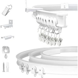 Flexibel Buigbaar Gordijnrailsysteem voor Plafond- of Wandmontage - Zware Belasting, 5 m
