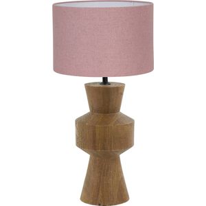 Light and Living tafellamp - roze - hout - SS102918